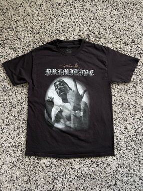Primitive x 2pac Black Graphic Tee Shirt Short Sleeve Skate Men’s Size Large